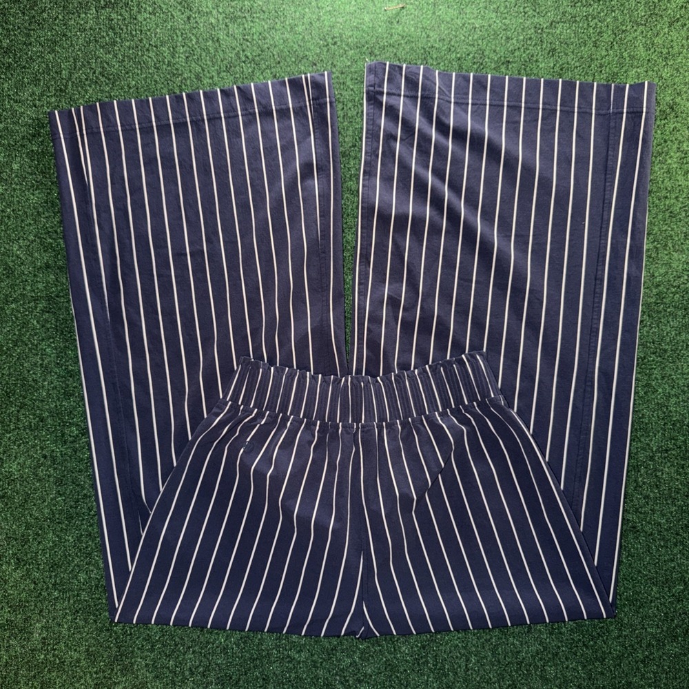 Lululemon Blue White Striped Trouser Dress Pants Women's Small Wide Leg - Picture 5 of 7